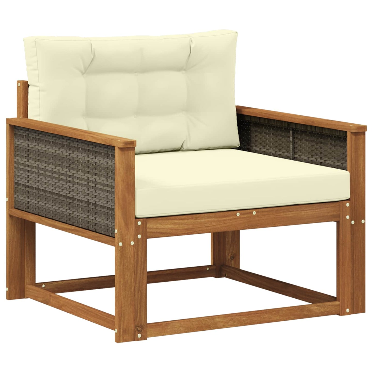 Udendørs Mellem Sofa Massivt Akacietræ Naturfarvet