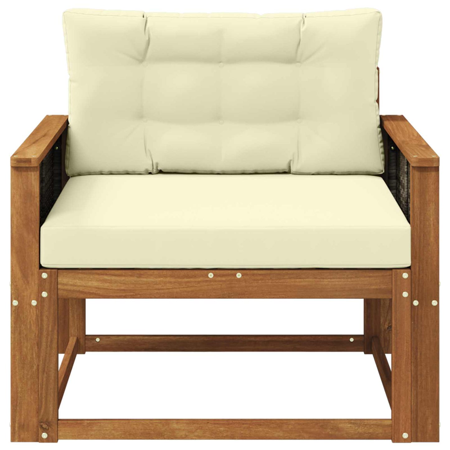 Udendørs Mellem Sofa Massivt Akacietræ Naturfarvet