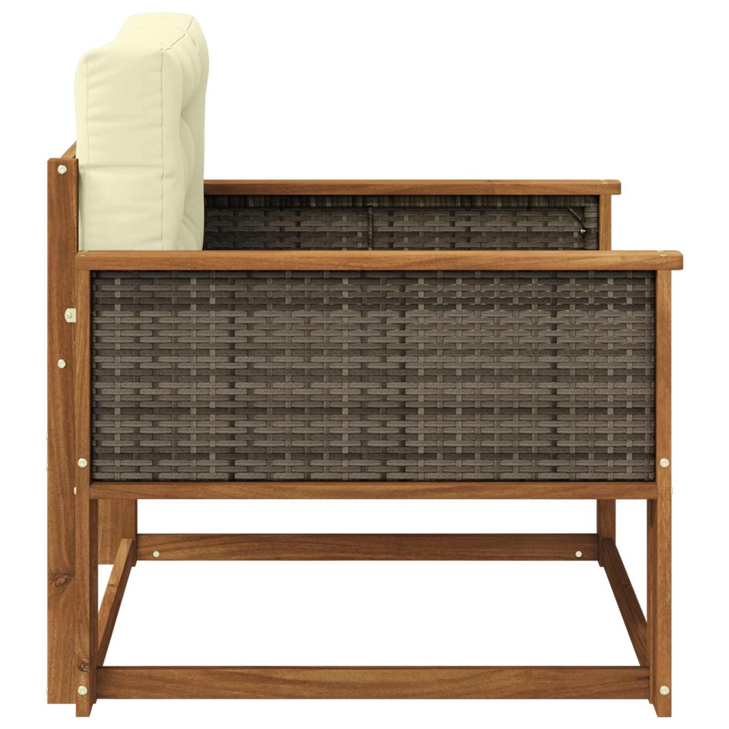 Udendørs Mellem Sofa Massivt Akacietræ Naturfarvet