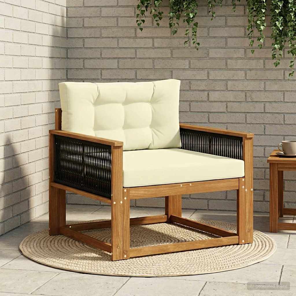 Udendørs Mellem Sofa Massivt Akacietræ Naturfarvet