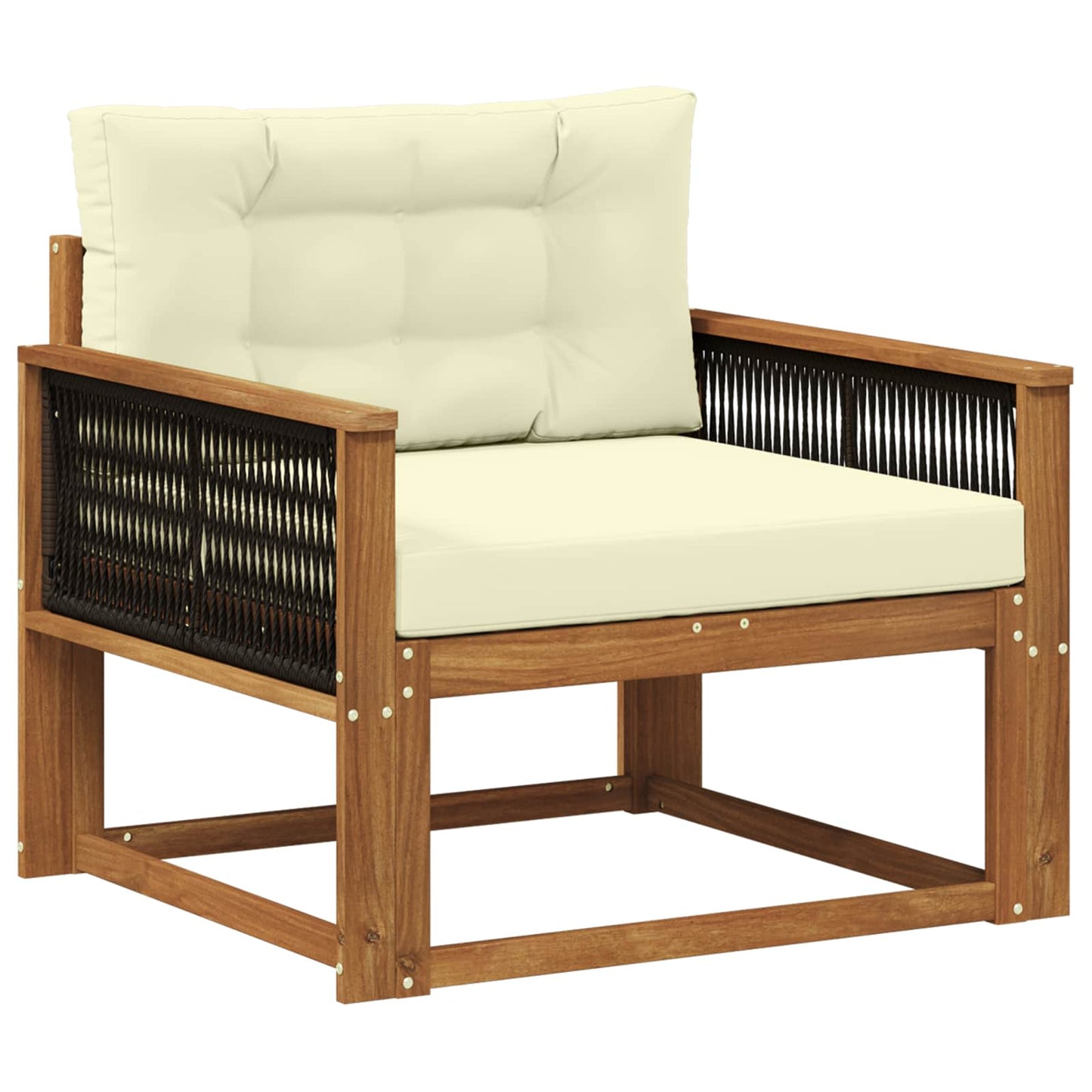 Udendørs Mellem Sofa Massivt Akacietræ Naturfarvet