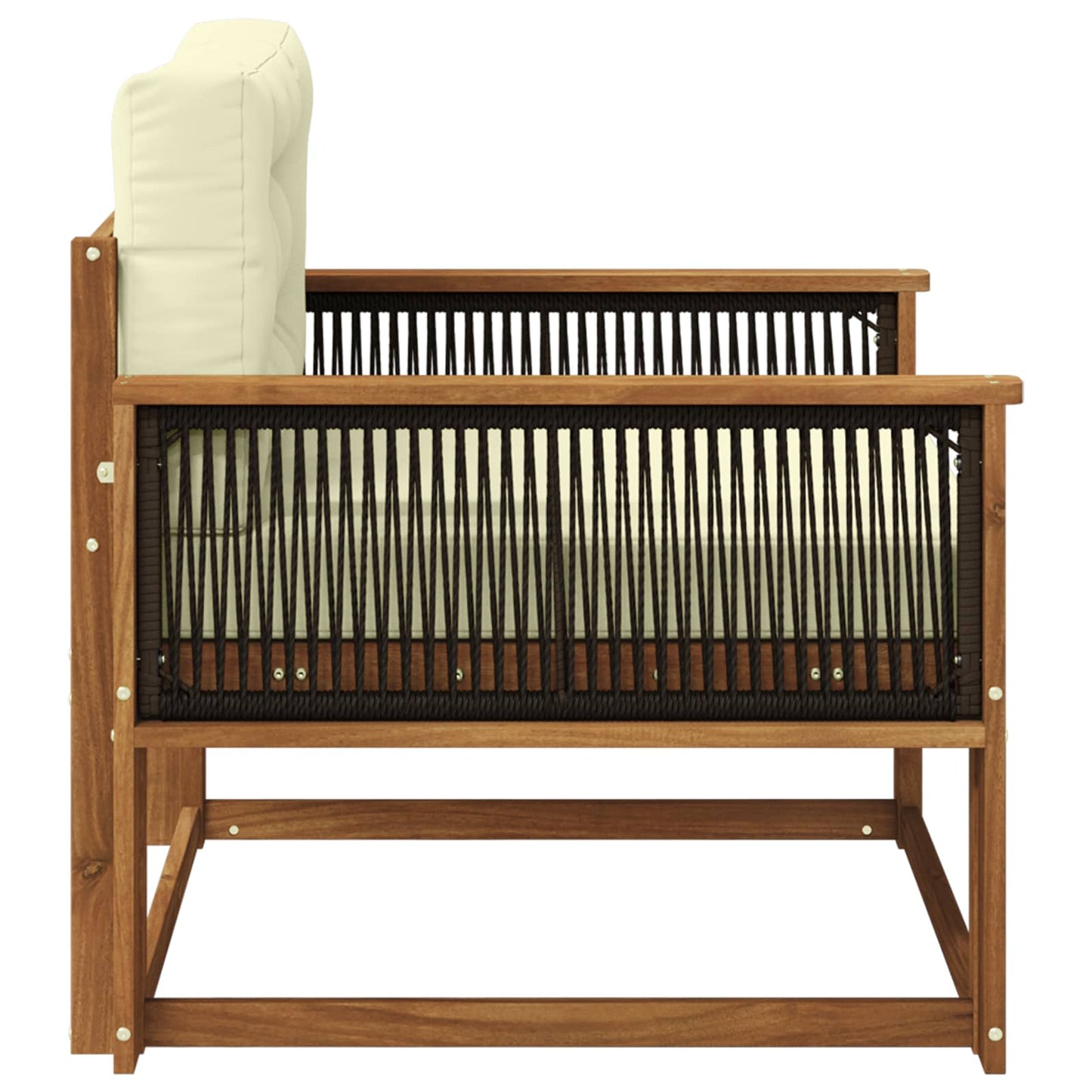 Udendørs Mellem Sofa Massivt Akacietræ Naturfarvet