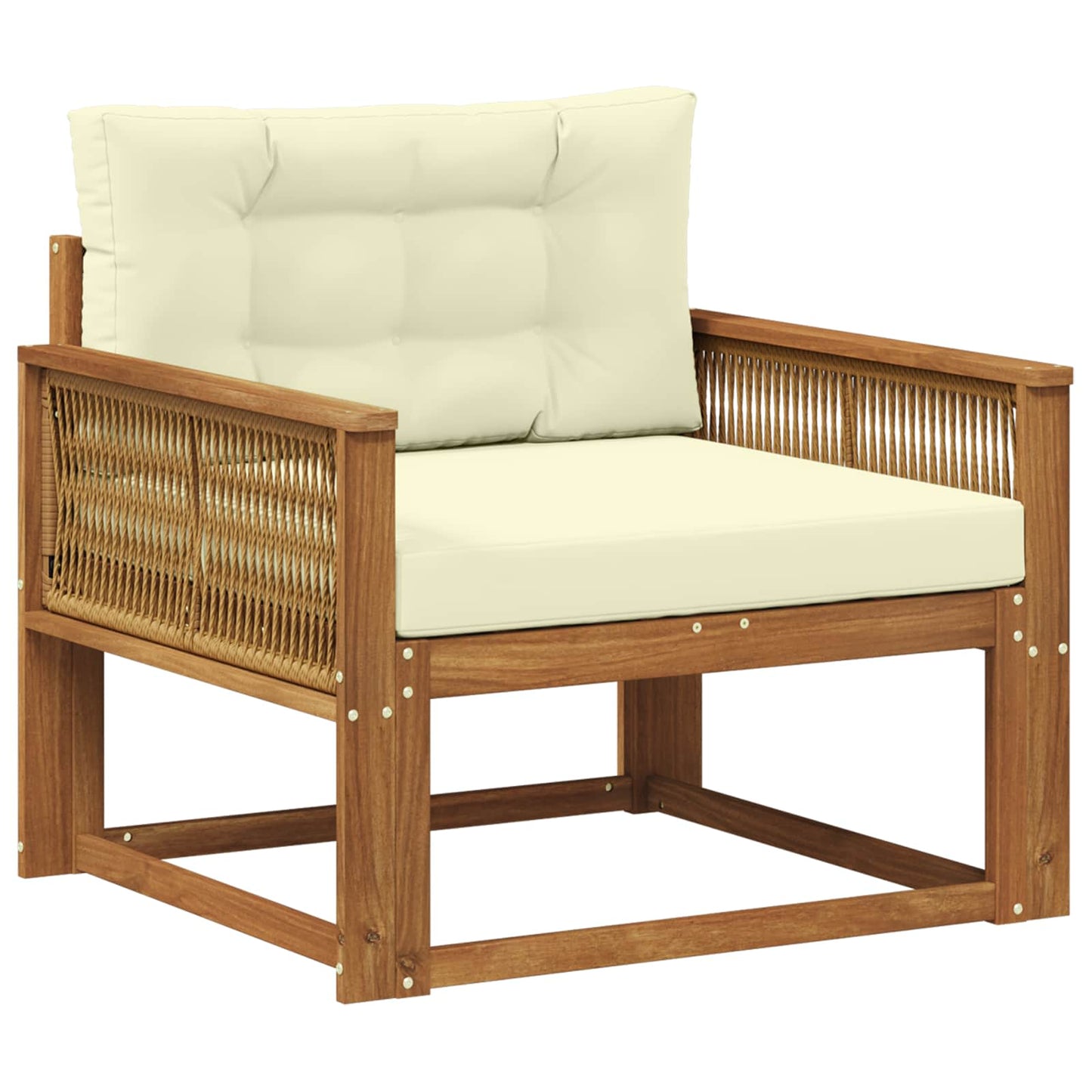 Udendørs Mellem Sofa Massivt Akacietræ Naturfarvet