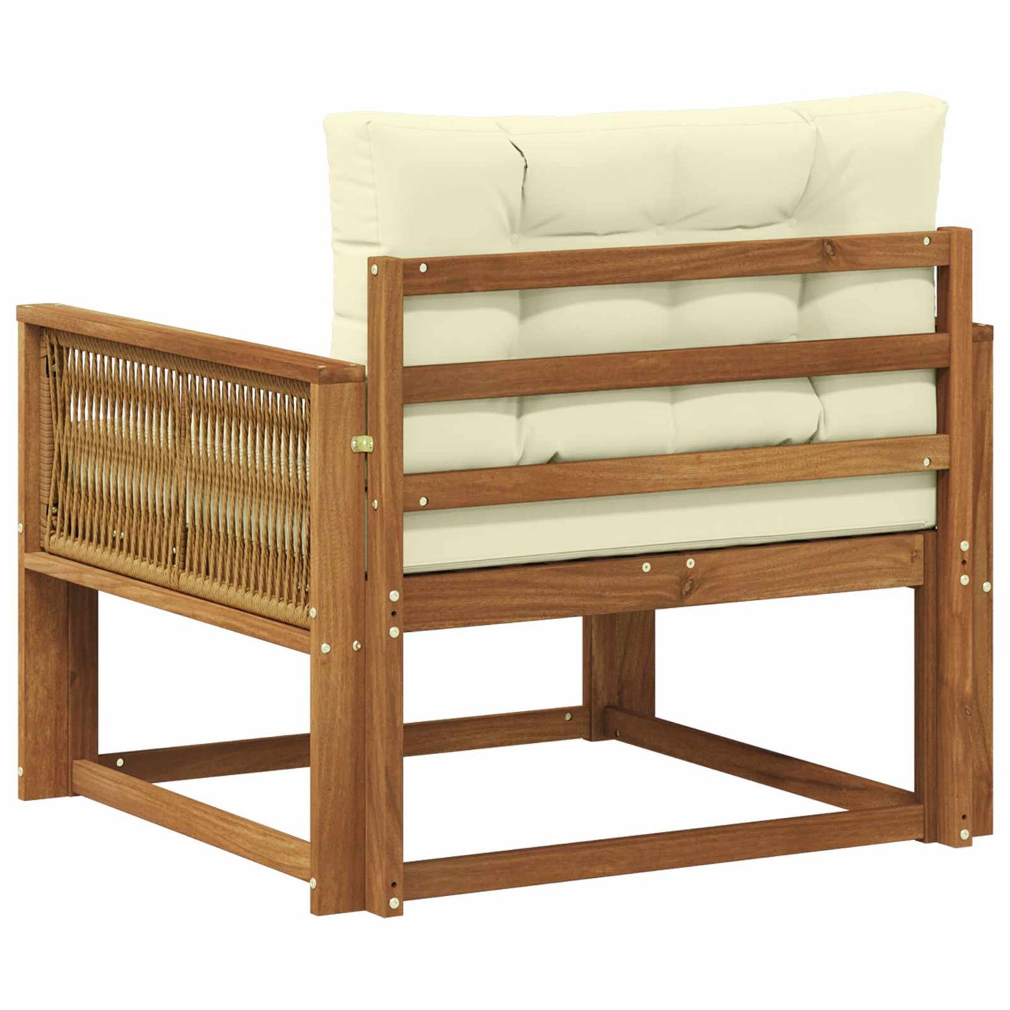 Udendørs Mellem Sofa Massivt Akacietræ Naturfarvet