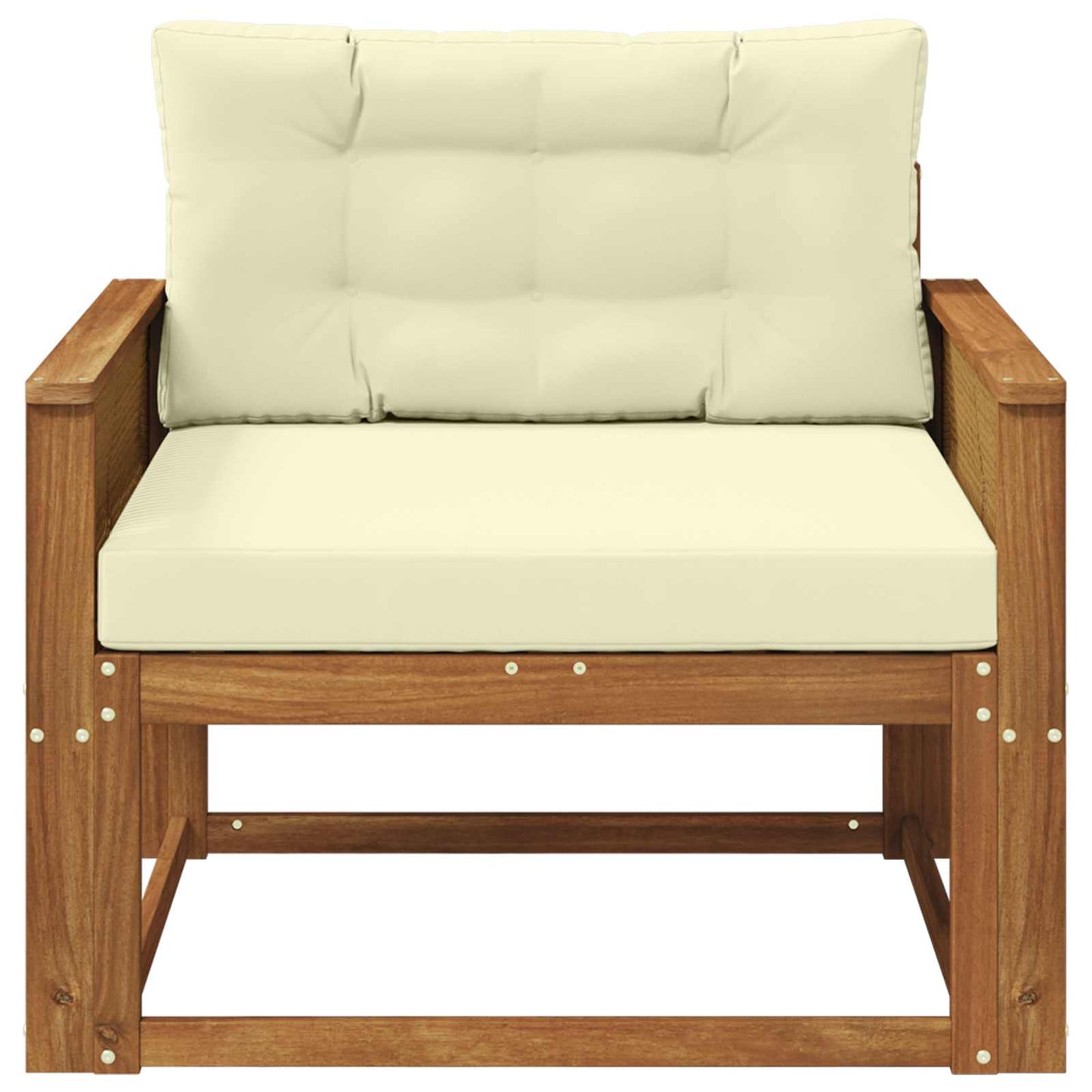 Udendørs Mellem Sofa Massivt Akacietræ Naturfarvet