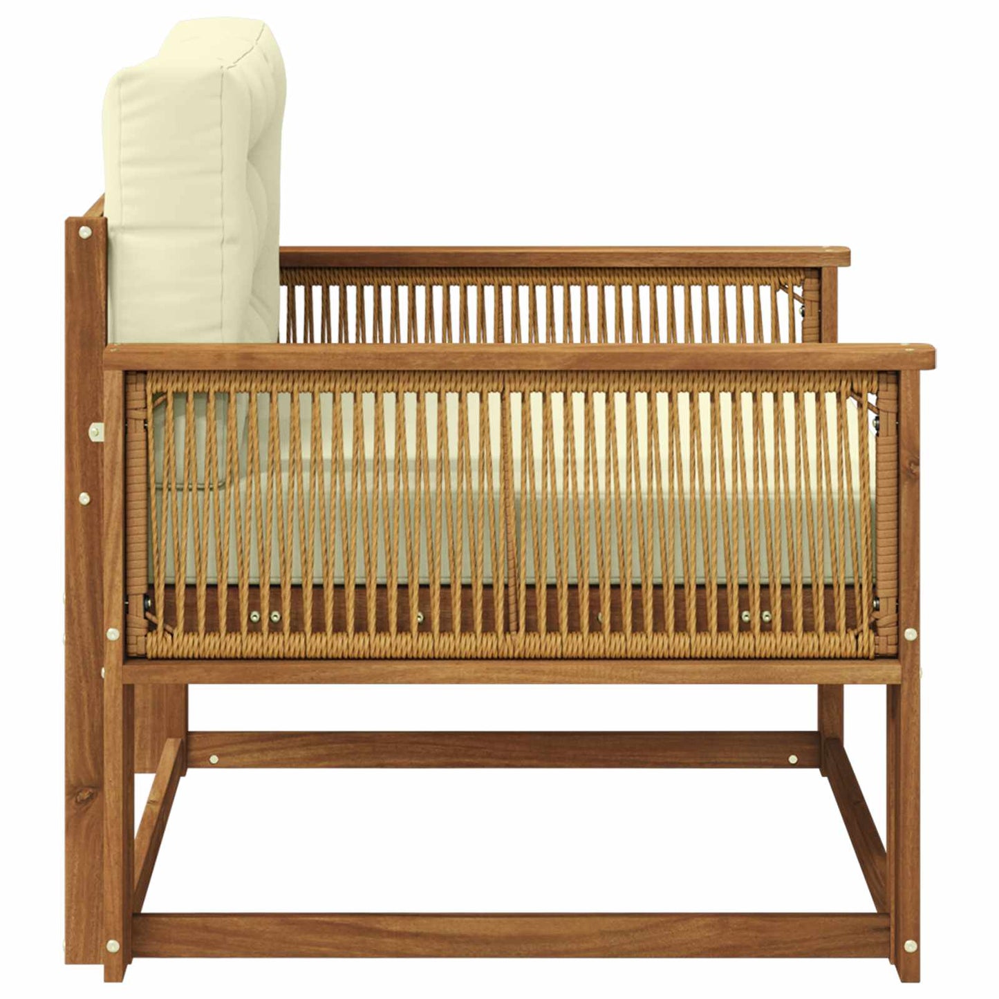 Udendørs Mellem Sofa Massivt Akacietræ Naturfarvet