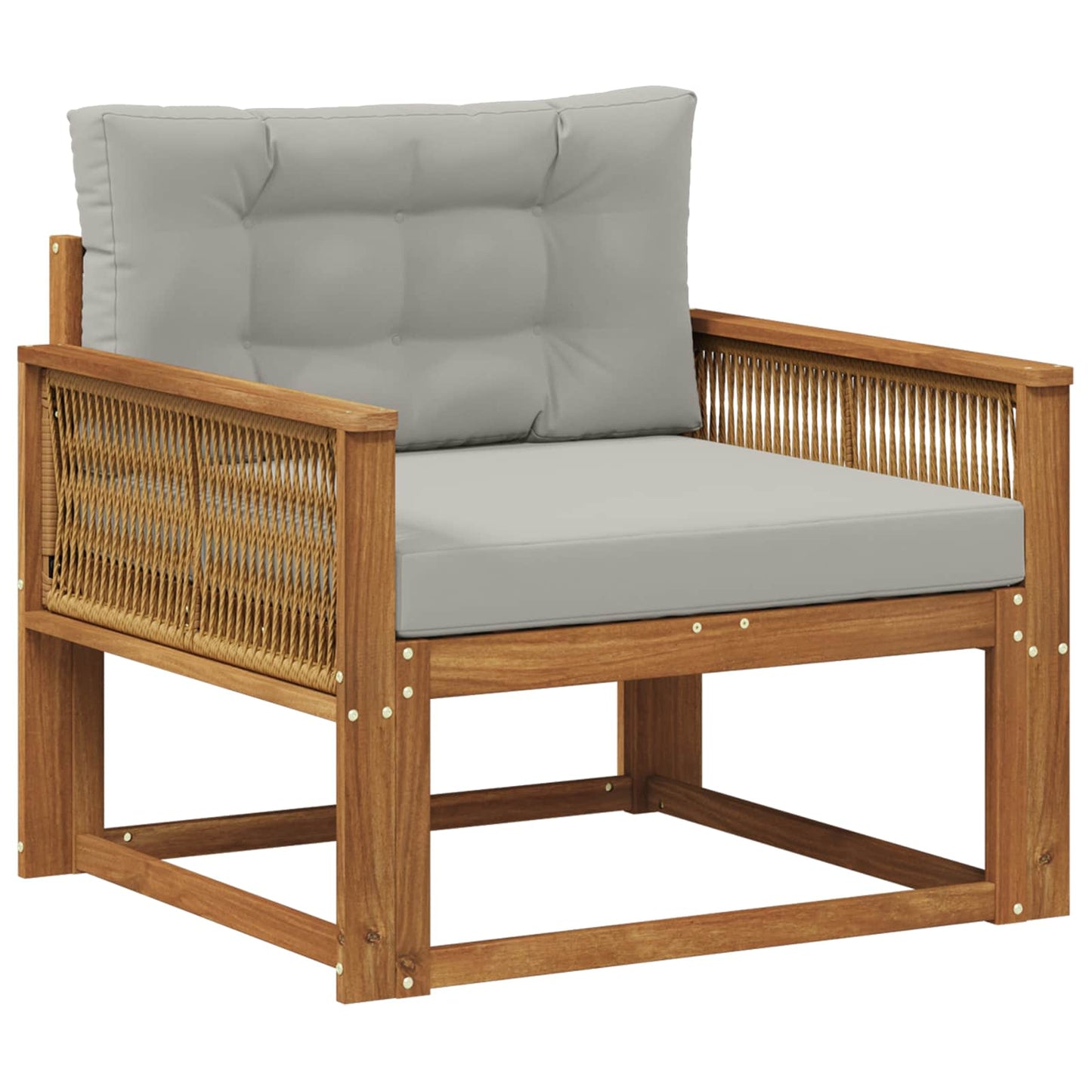 Udendørs Mellem Sofa Massivt Akacietræ Naturfarvet