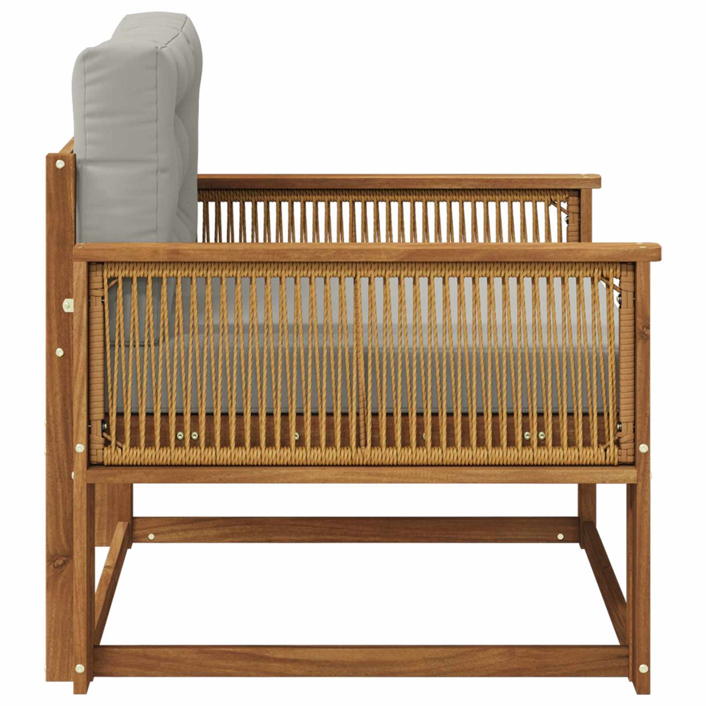 Udendørs Mellem Sofa Massivt Akacietræ Naturfarvet