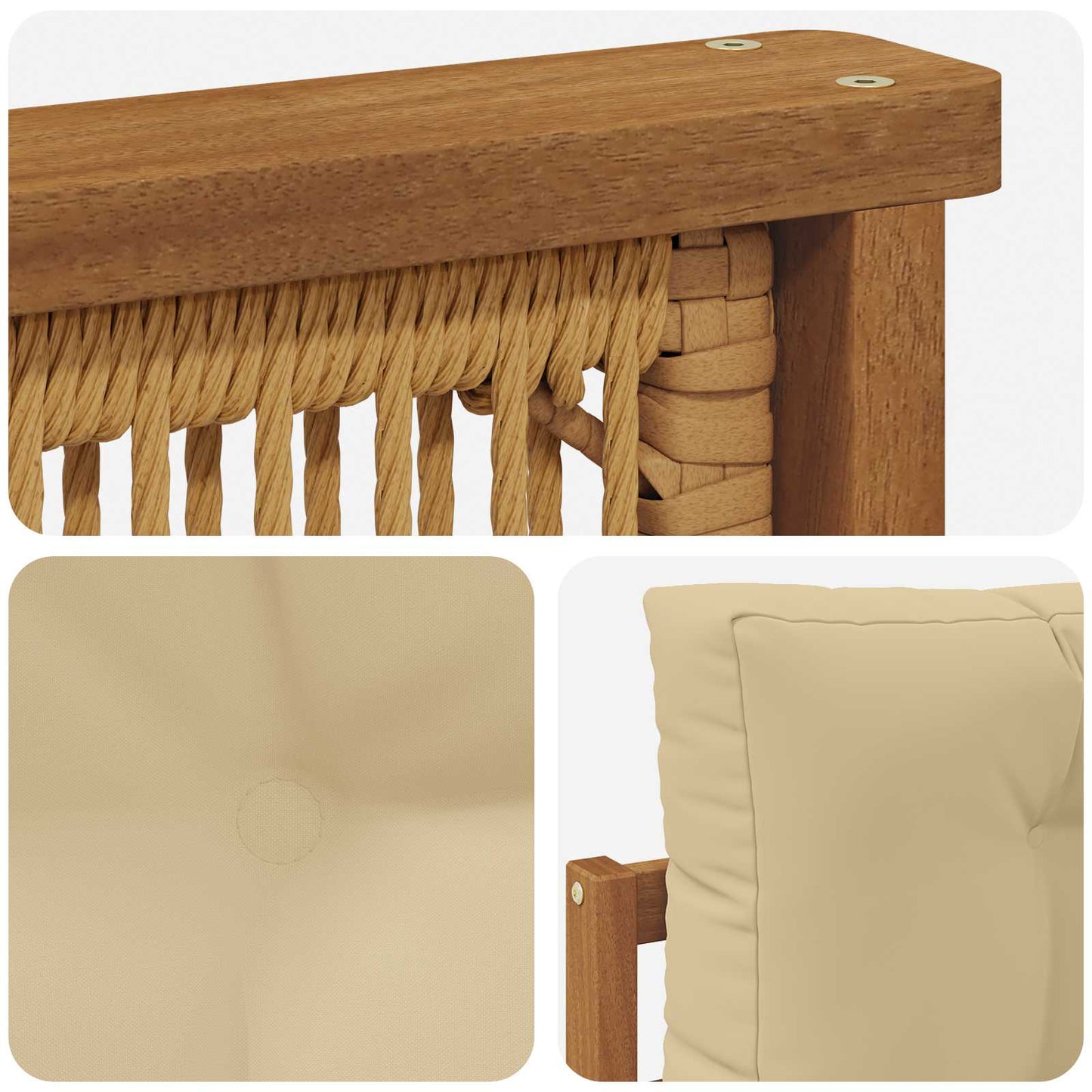 Udendørs Mellem Sofa Naturfarvet