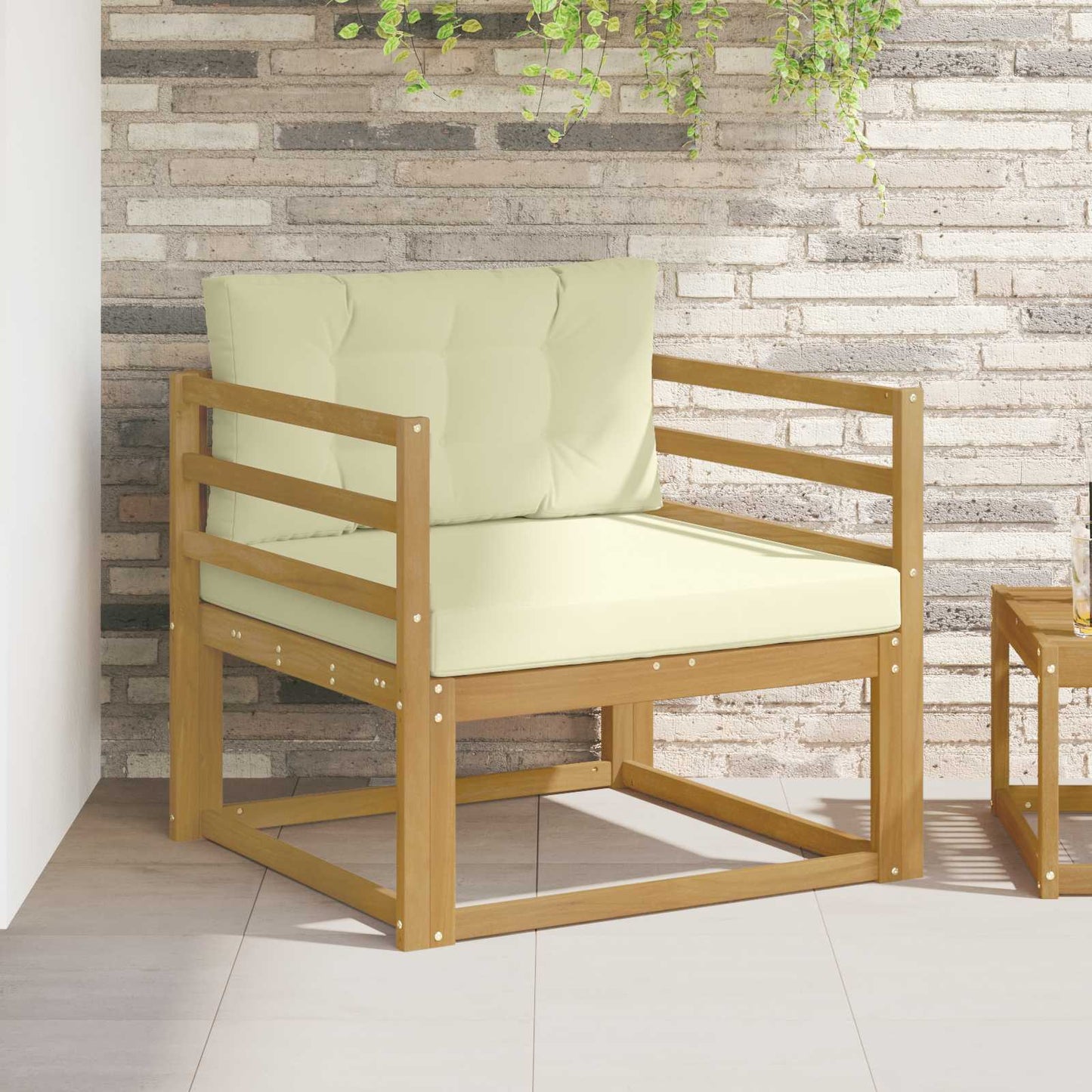 Udendørs Mellem Sofa Polyester Hvid