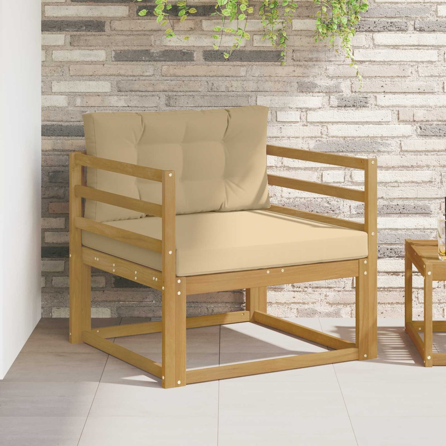 Udendørs Mellem Sofa Polyester Hvid