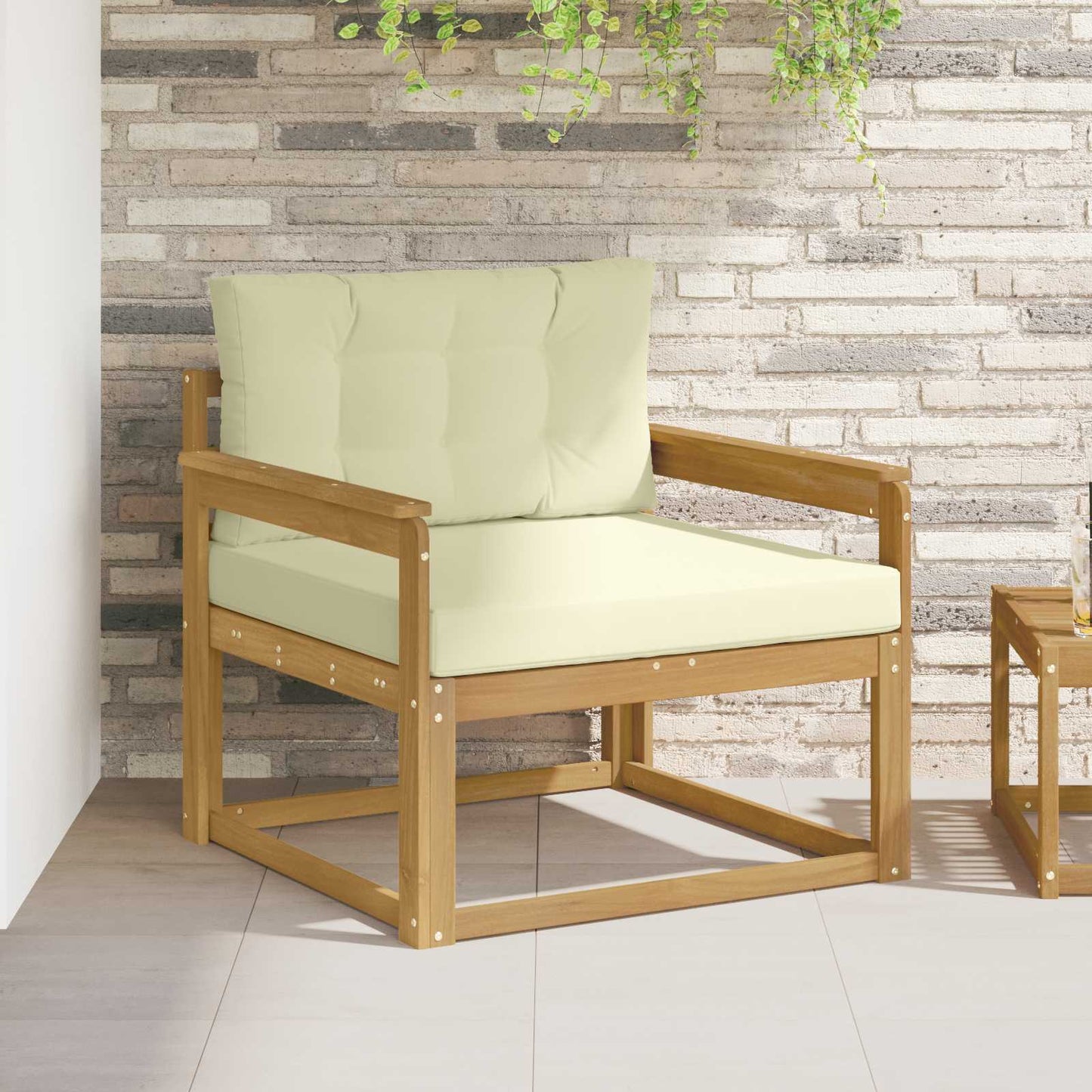 Udendørs Mellem Sofa Polyester Hvid