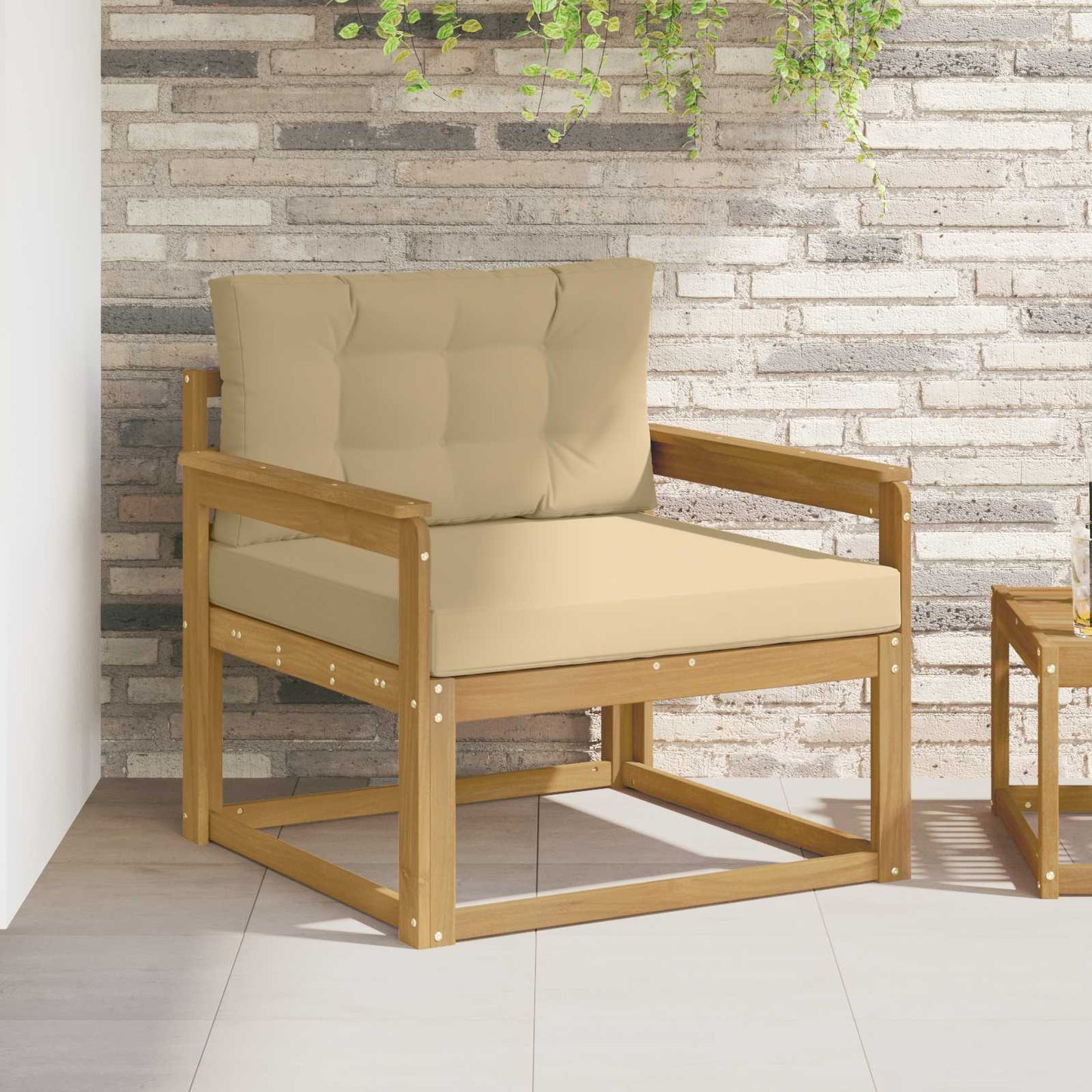 Udendørs Mellem Sofa Polyester Hvid