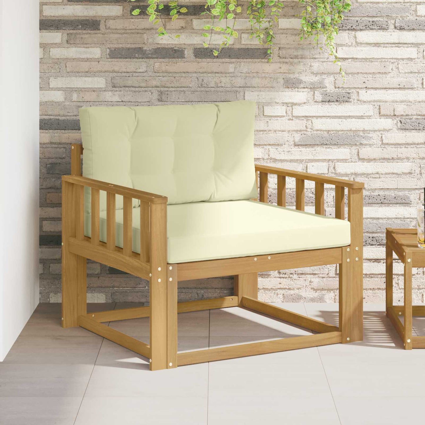 Udendørs Mellem Sofa Polyester Hvid