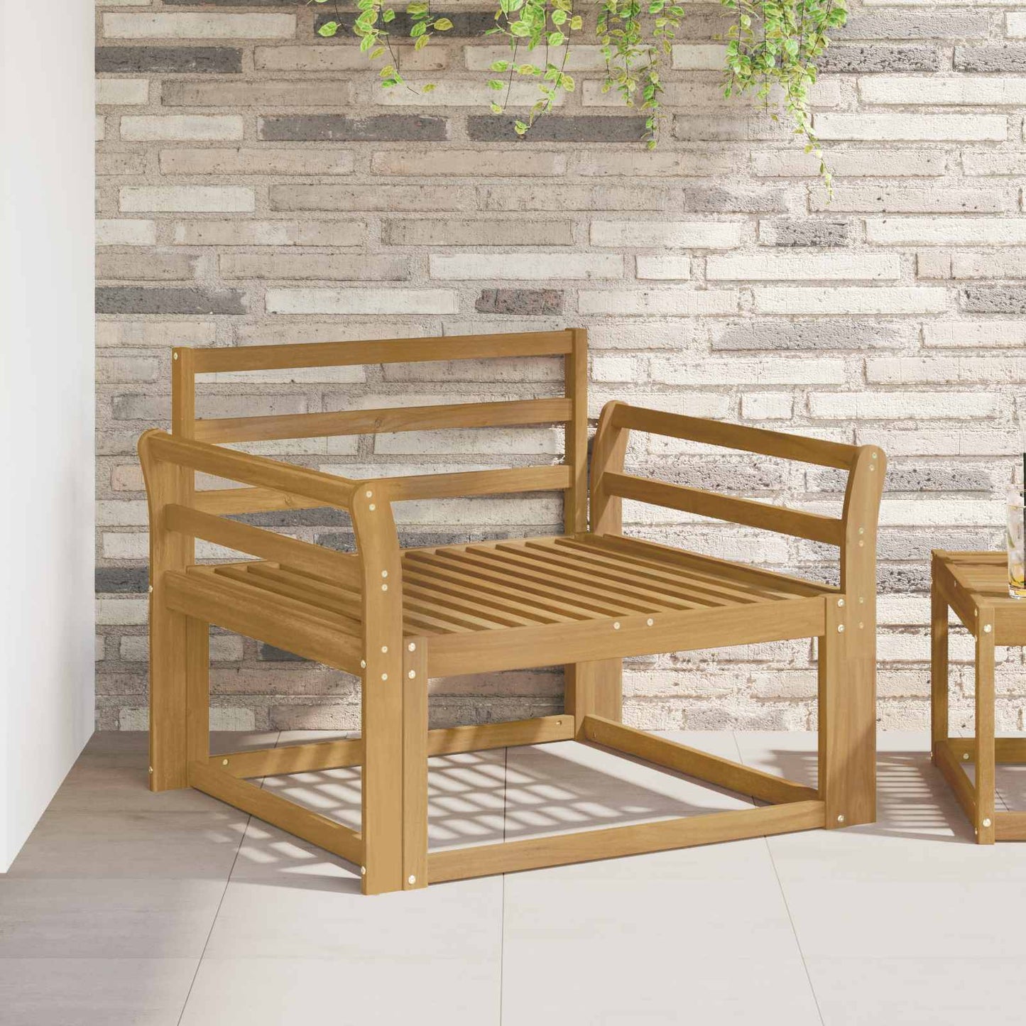Udendørs Mellem Sofa Massivt Akacietræ Hvid