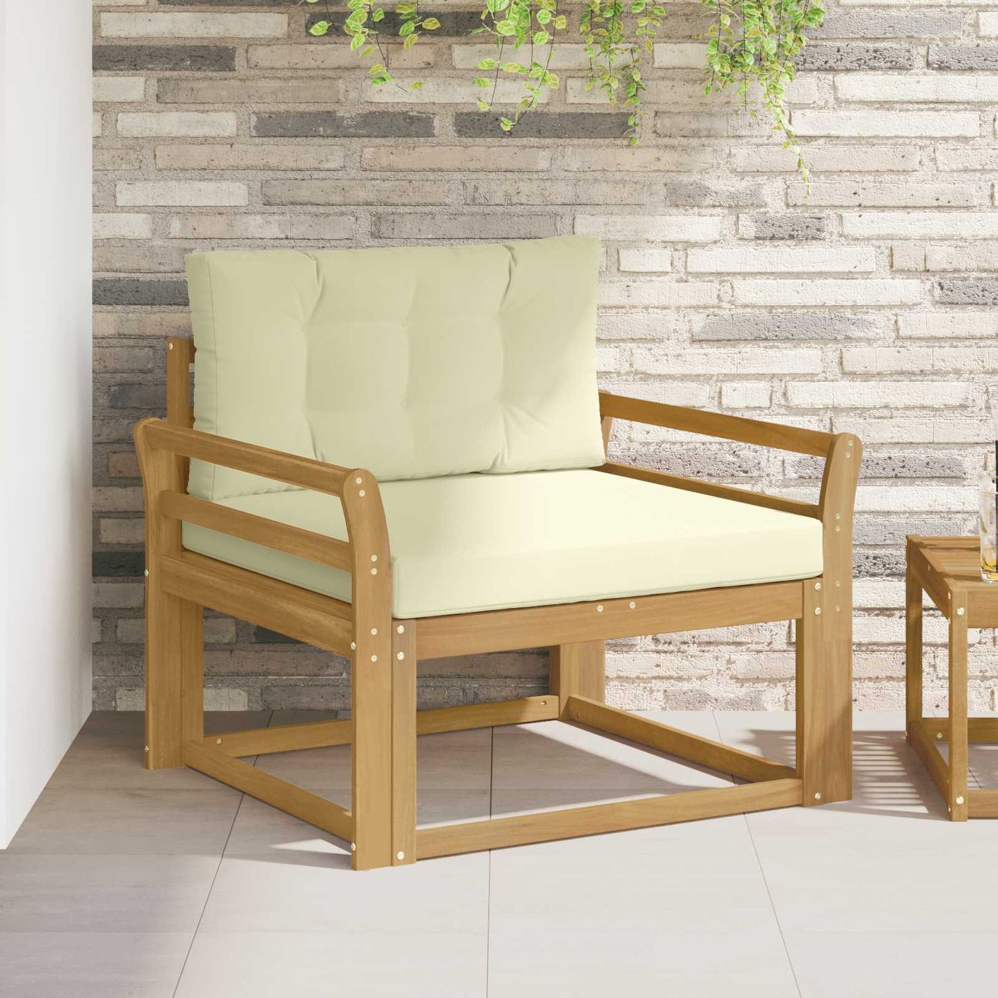 Udendørs Mellem Sofa Polyester Hvid