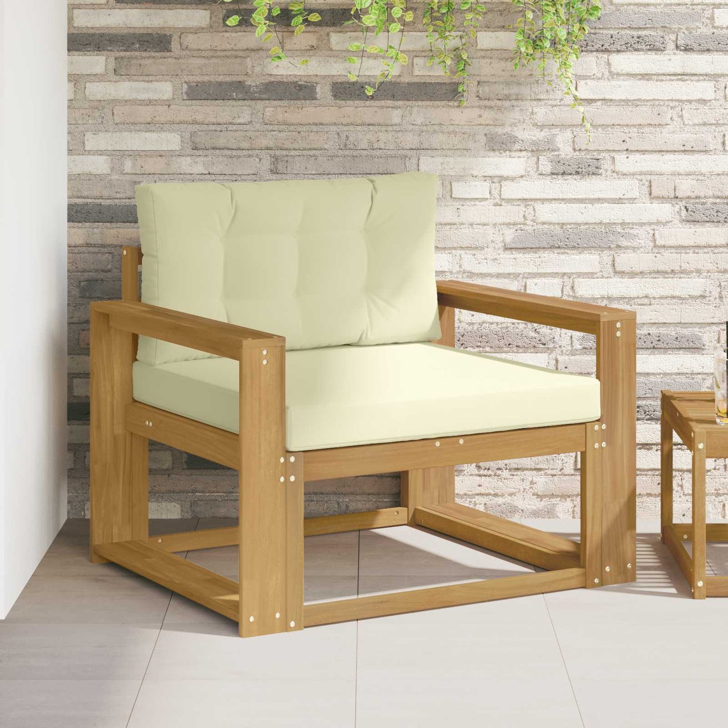 Udendørs Mellem Sofa Polyester Hvid