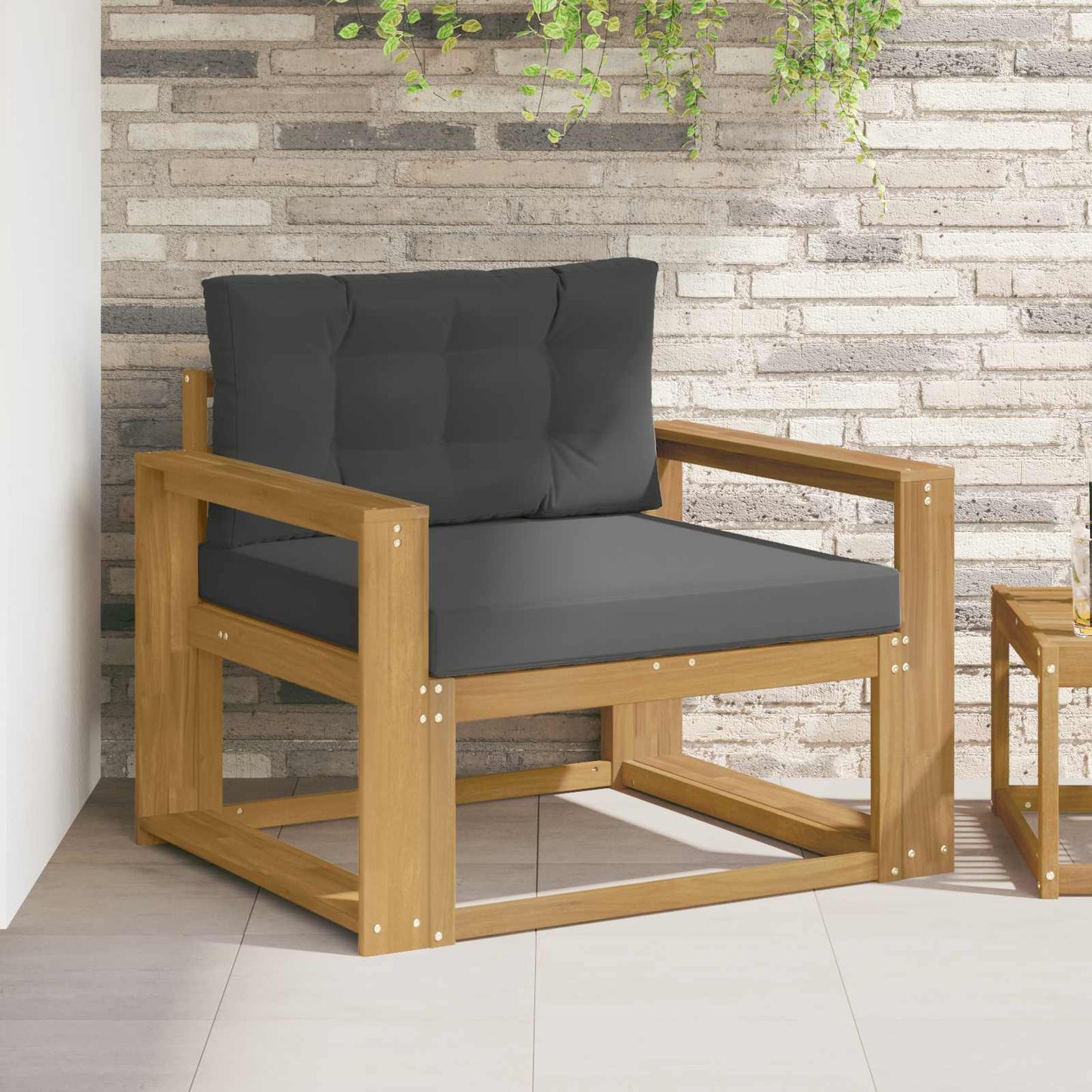 Udendørs Mellem Sofa Polyester Hvid