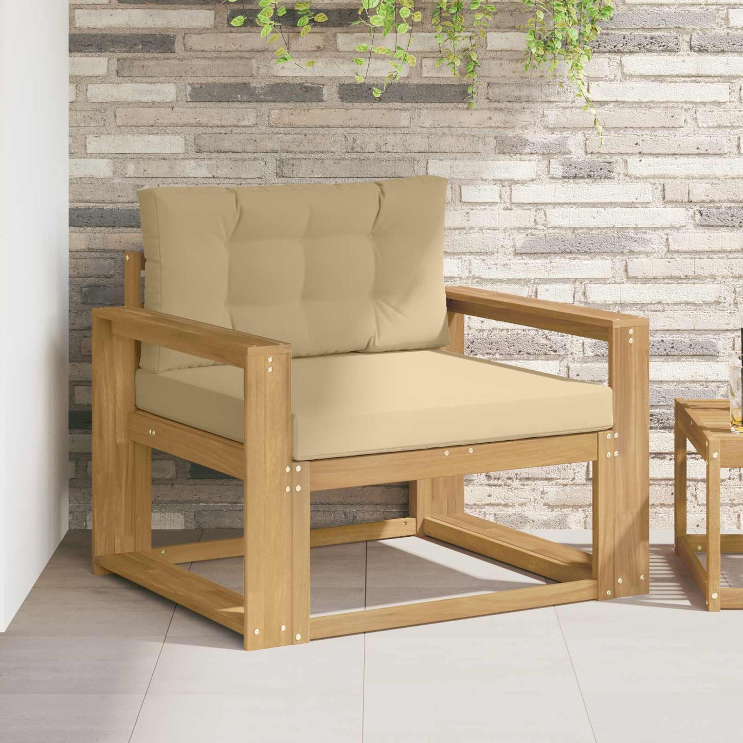 Udendørs Mellem Sofa Polyester Hvid