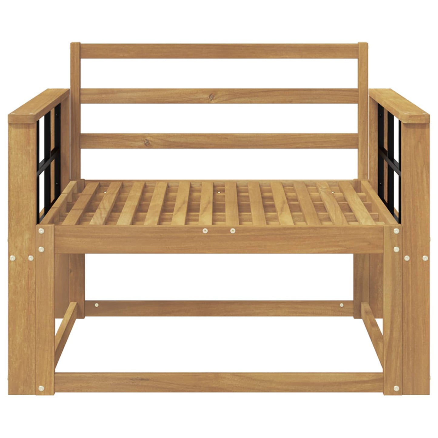 Udendørs Mellem Sofa Massivt Akacietræ Hvid