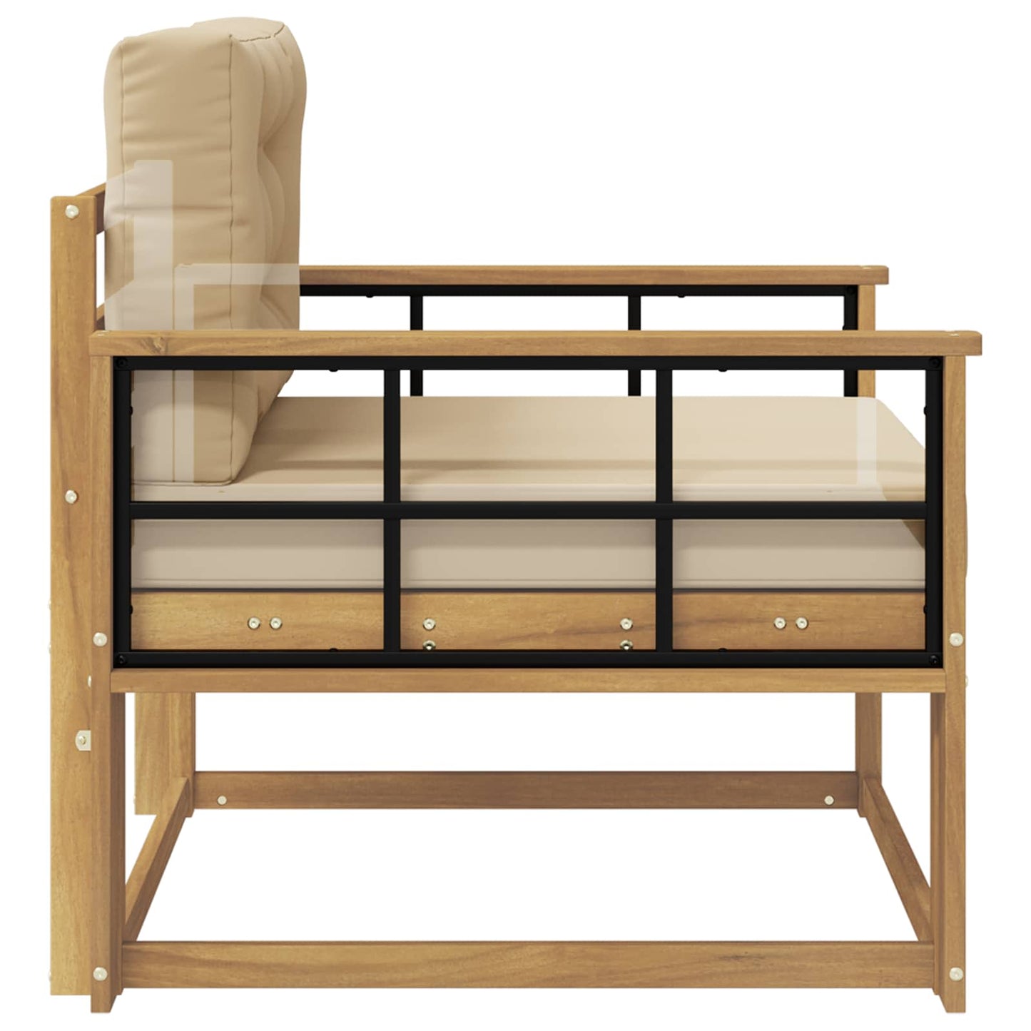 Udendørs Mellem Sofa Massivt Akacietræ Hvid