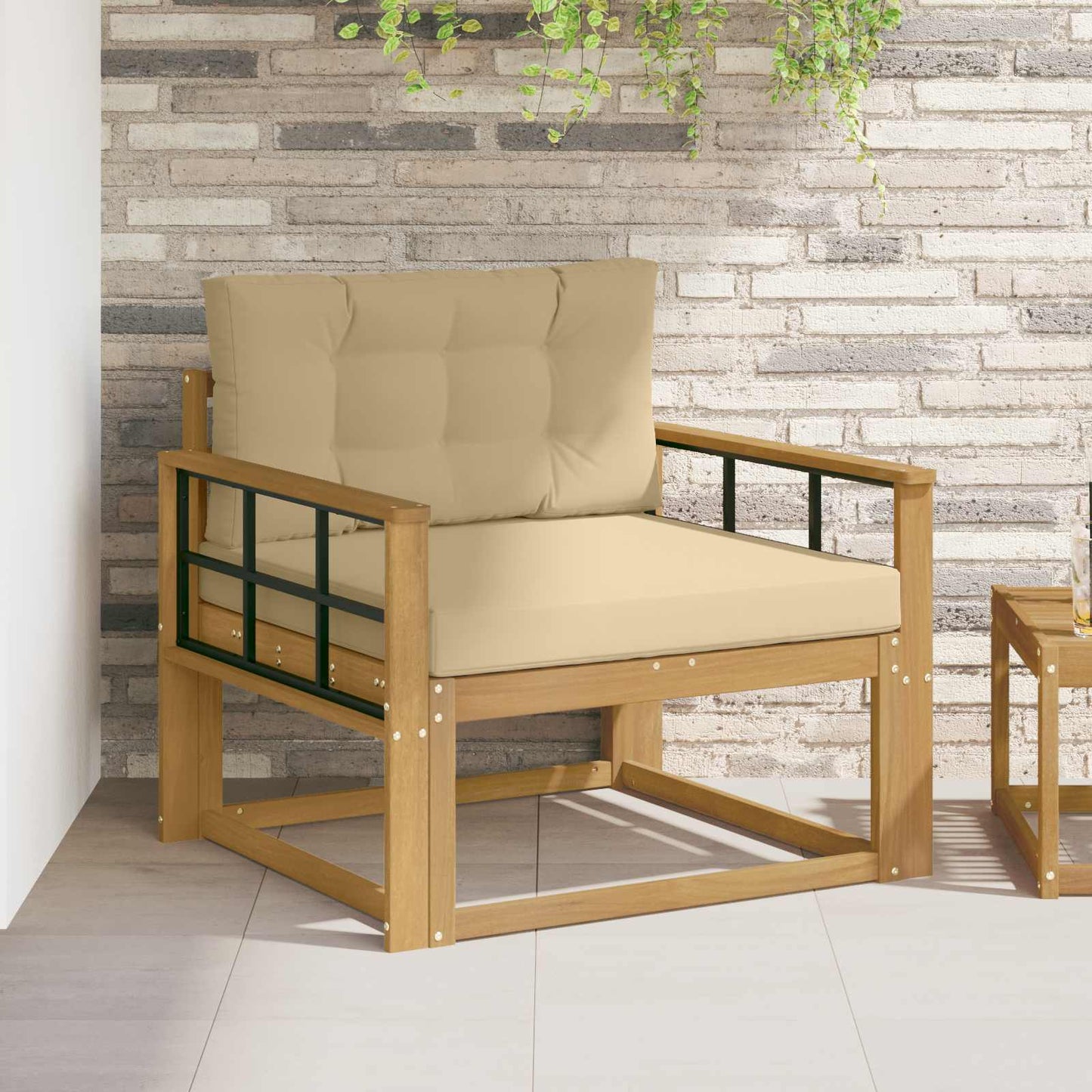Udendørs Mellem Sofa Polyester Hvid
