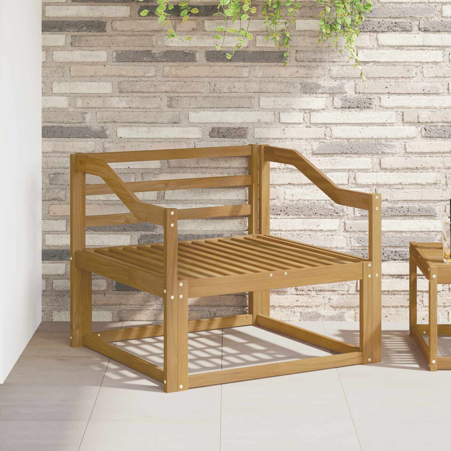 Udendørs Mellem Sofa Massivt Akacietræ Hvid