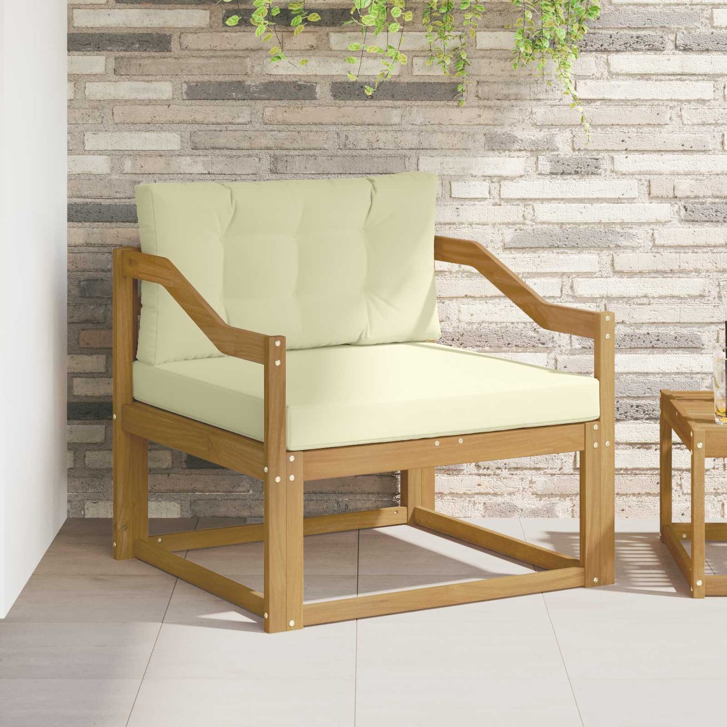 Udendørs Mellem Sofa Polyester Hvid