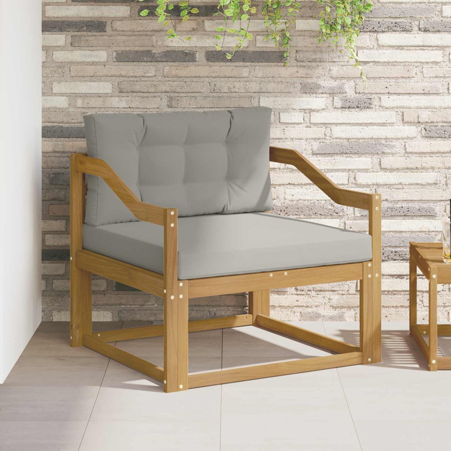 Udendørs Mellem Sofa Polyester Hvid