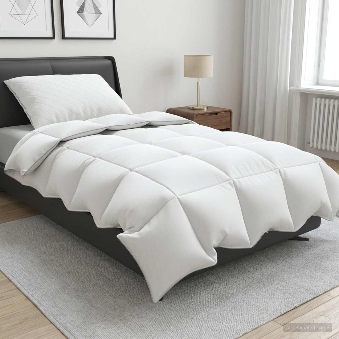 Dyne FULDA 140 x 220 cm 4 årstider 210 GSM 90% gåsedun Hvid