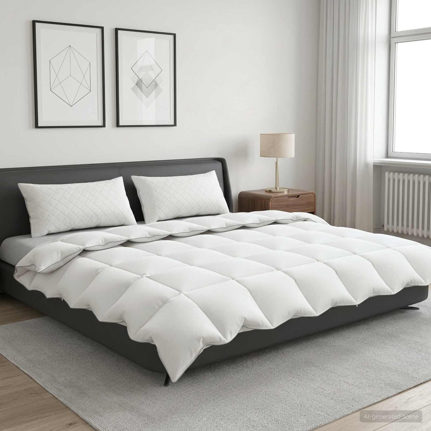 Dyne FULDA 220 x 240 cm 4 årstider 210 GSM 90% gåsedun Hvid