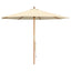 Havesol Ø 300 x 248 cm Massiv Eucalyptus Træ Cremehvid
