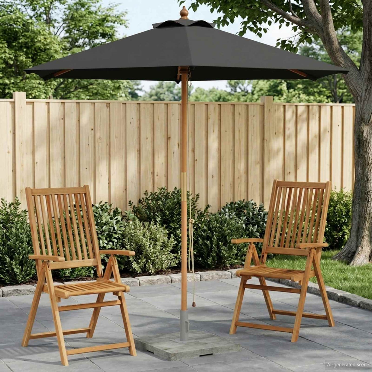 Havesol Ø 210 x 237 cm Massiv Eucalyptus Træ Antracit