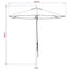Havesol Ø 270 x 248 cm Massiv Eucalyptus Træ Antracit