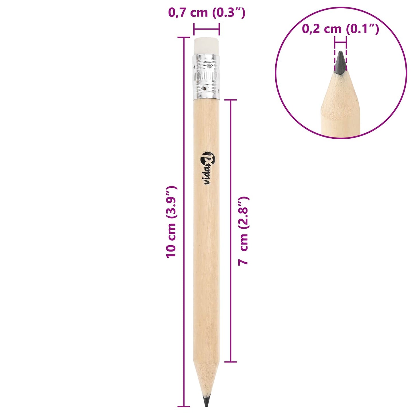 HB Blyanter Ø 0,7 x 10 cm Naturfarvet Massivt poplertræ