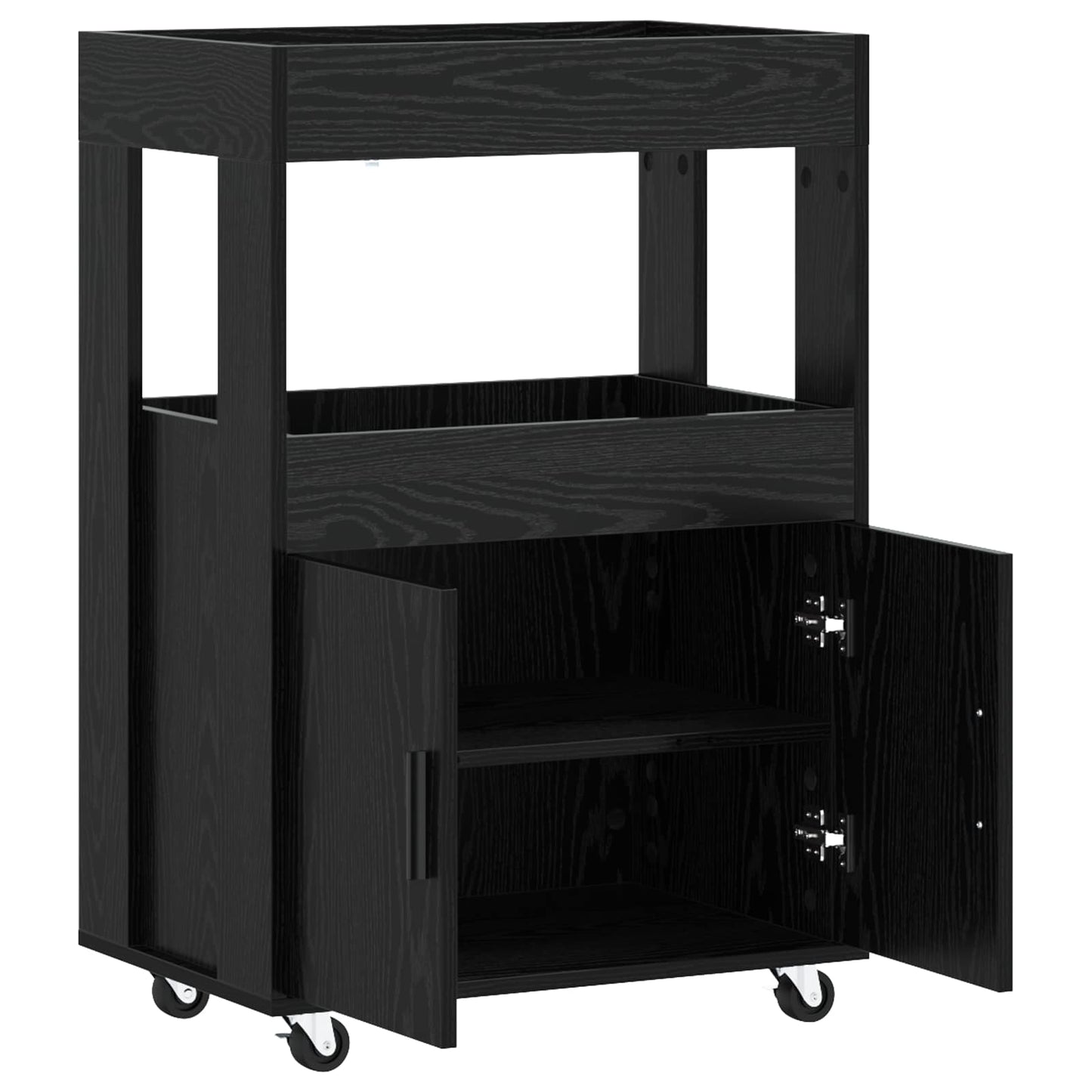 Barvogn Sort eg 60 x 39,5 x 89 cm Konstrueret træ