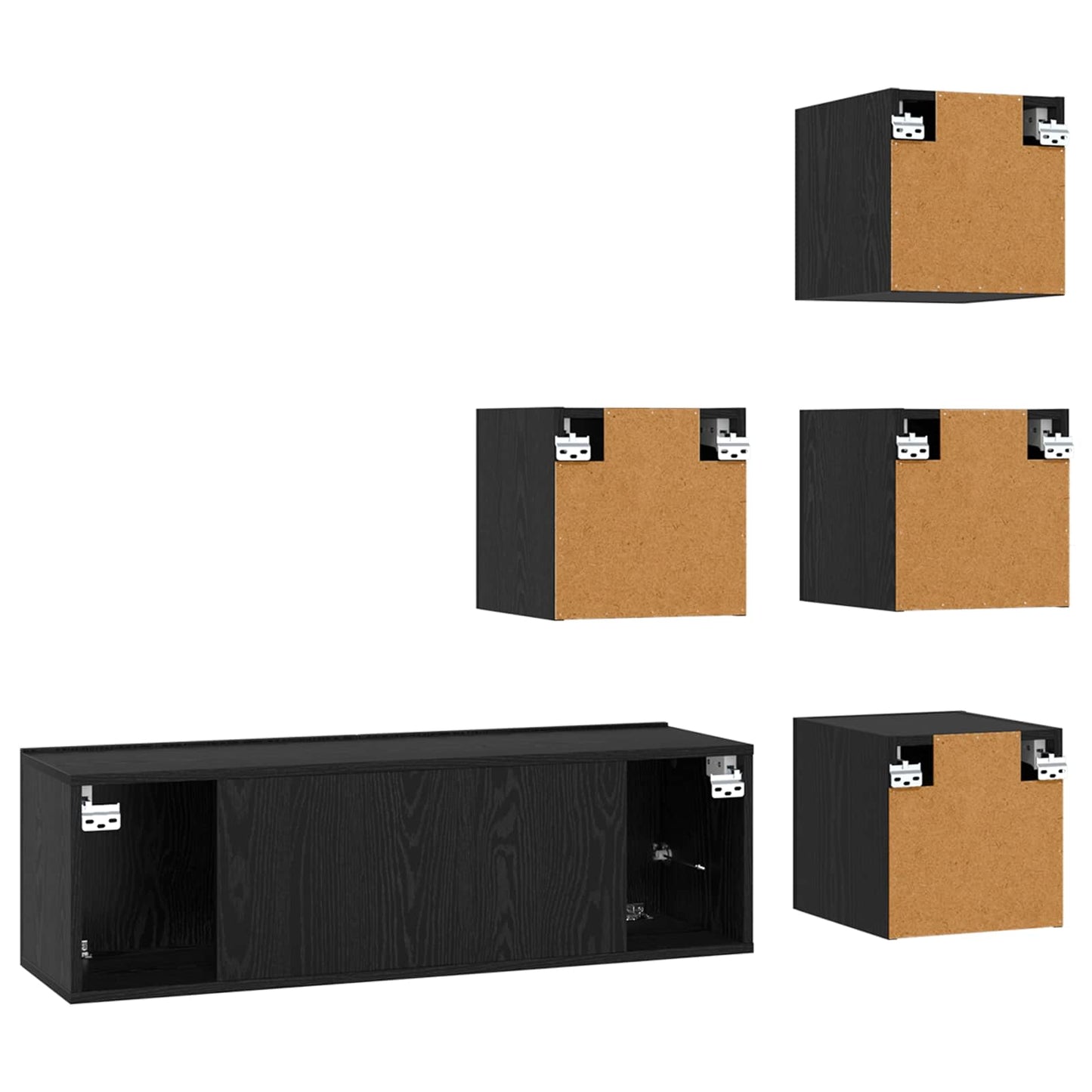 TV-møbelsæt 5 pcs 100 x 30 x 30 cm Sort eg Konstrueret træ