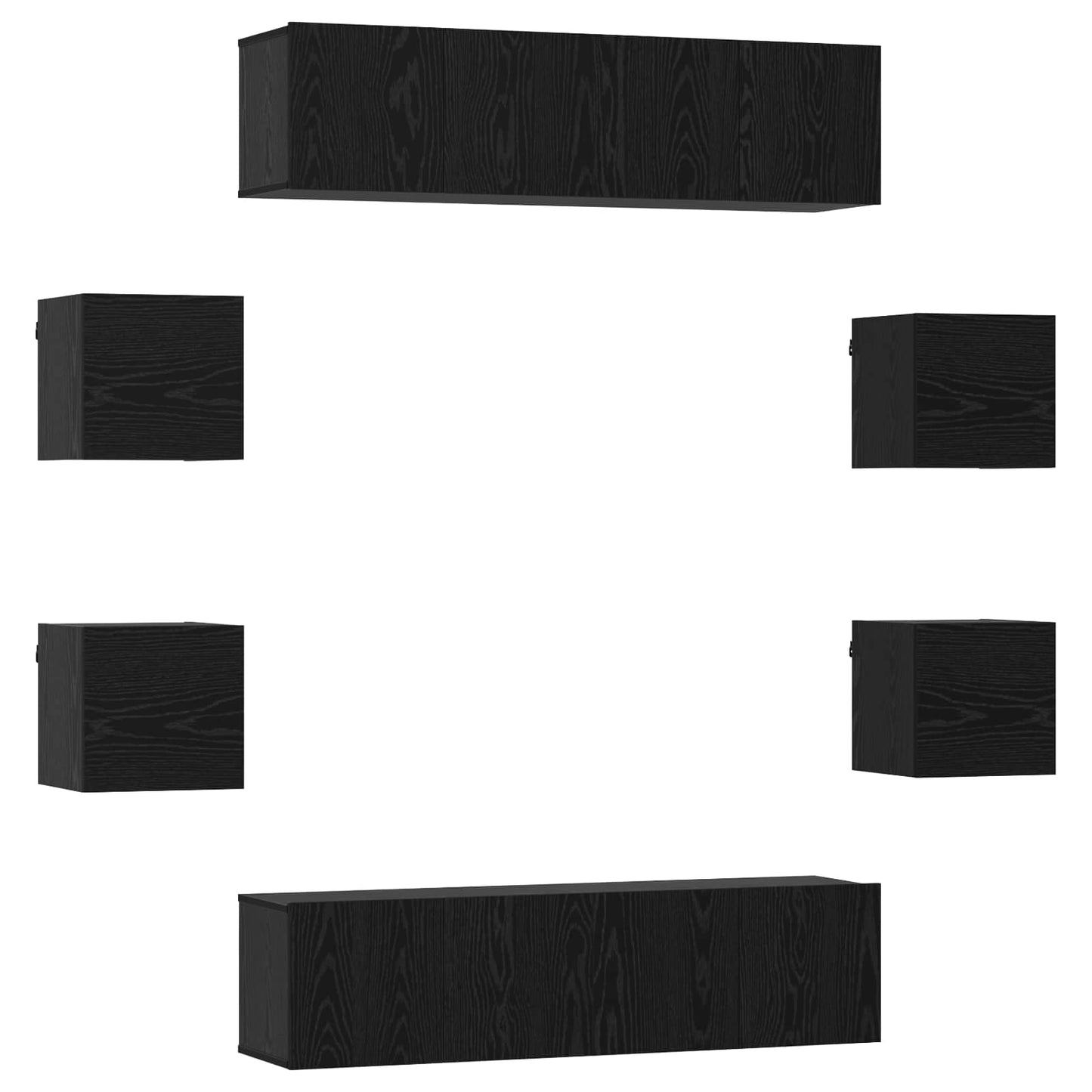 TV-møbelsæt 8 pcs 120 x 30 x 30 cm Sort eg Konstrueret træ