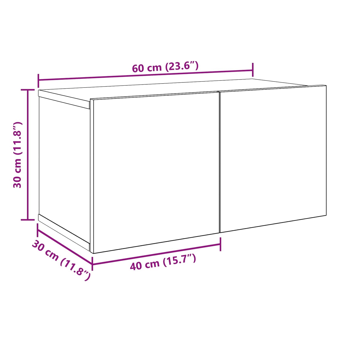 TV-møbelsæt 8 pcs 120 x 30 x 30 cm Sort eg Konstrueret træ