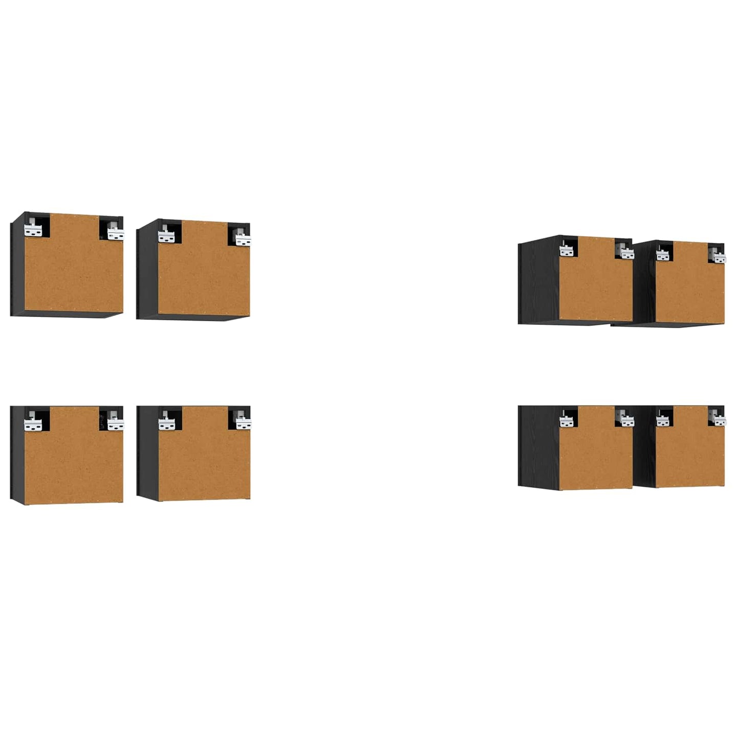 Vægmonteret TV Skab Vægmonteret 8 pcs Sort eg 30,5 x 30 x 30 cm