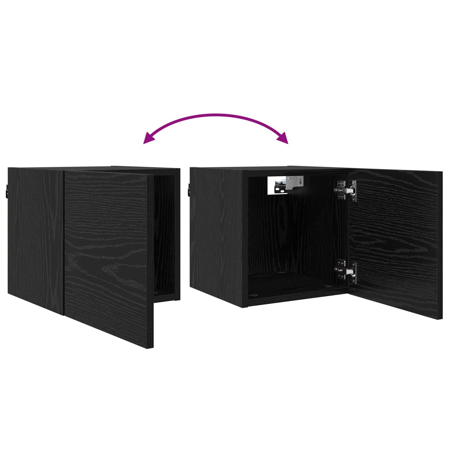 Vægmonteret TV Skab Vægmonteret 8 pcs Sort eg 30,5 x 30 x 30 cm
