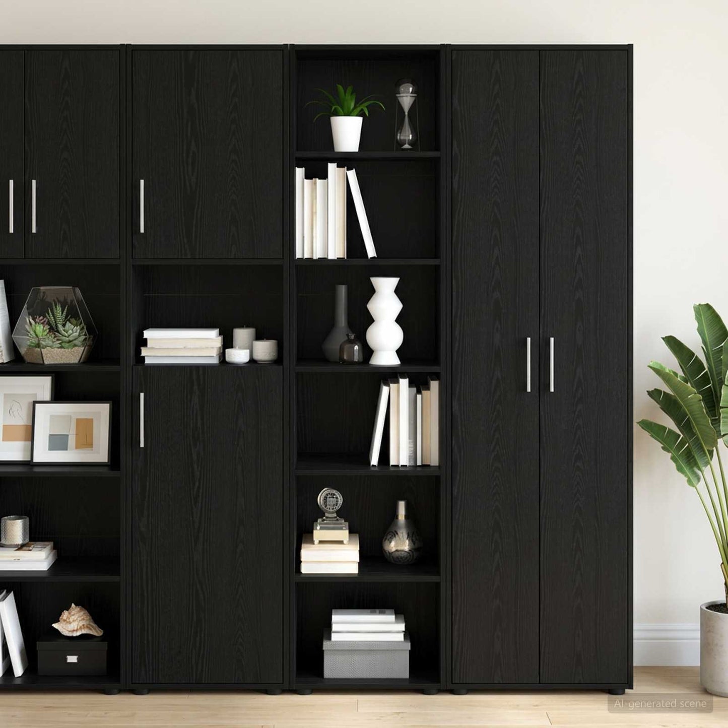 Sideboard Sort eg 45 x 41 x 185 cm Konstrueret træ