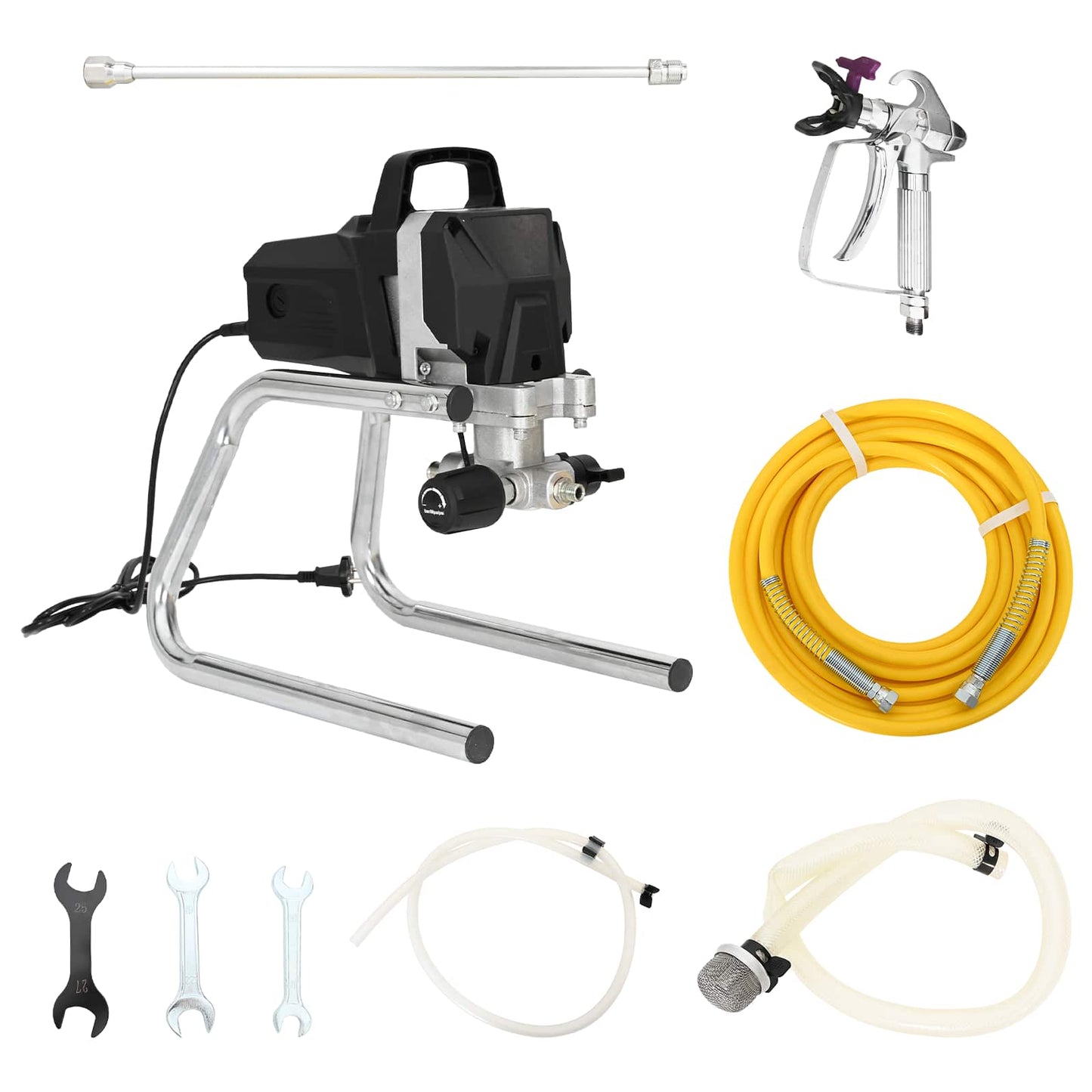 Udenluft Malersprøjte 10 m sprayslange 220V 2L/min 227 bar Sort