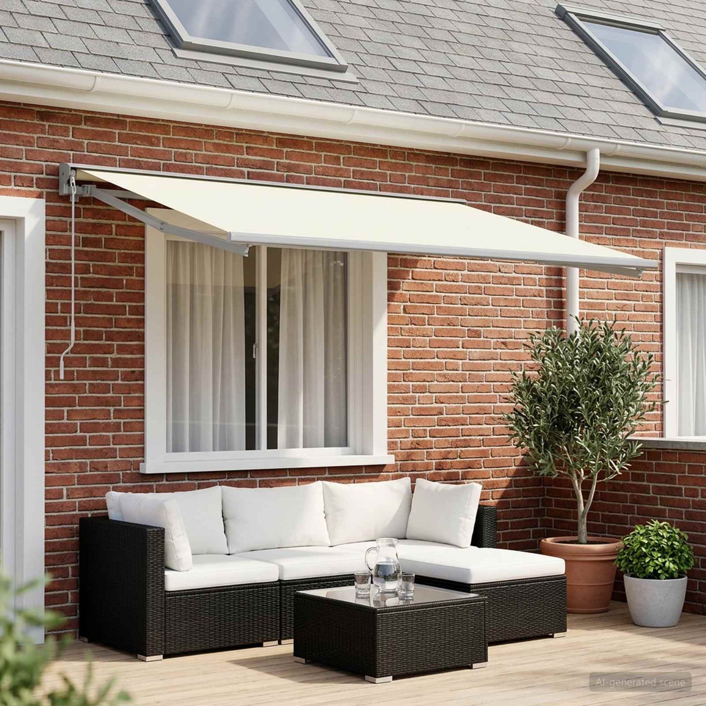 Reservedug til markise Cremefarvet 450 × 350 cm Polyester