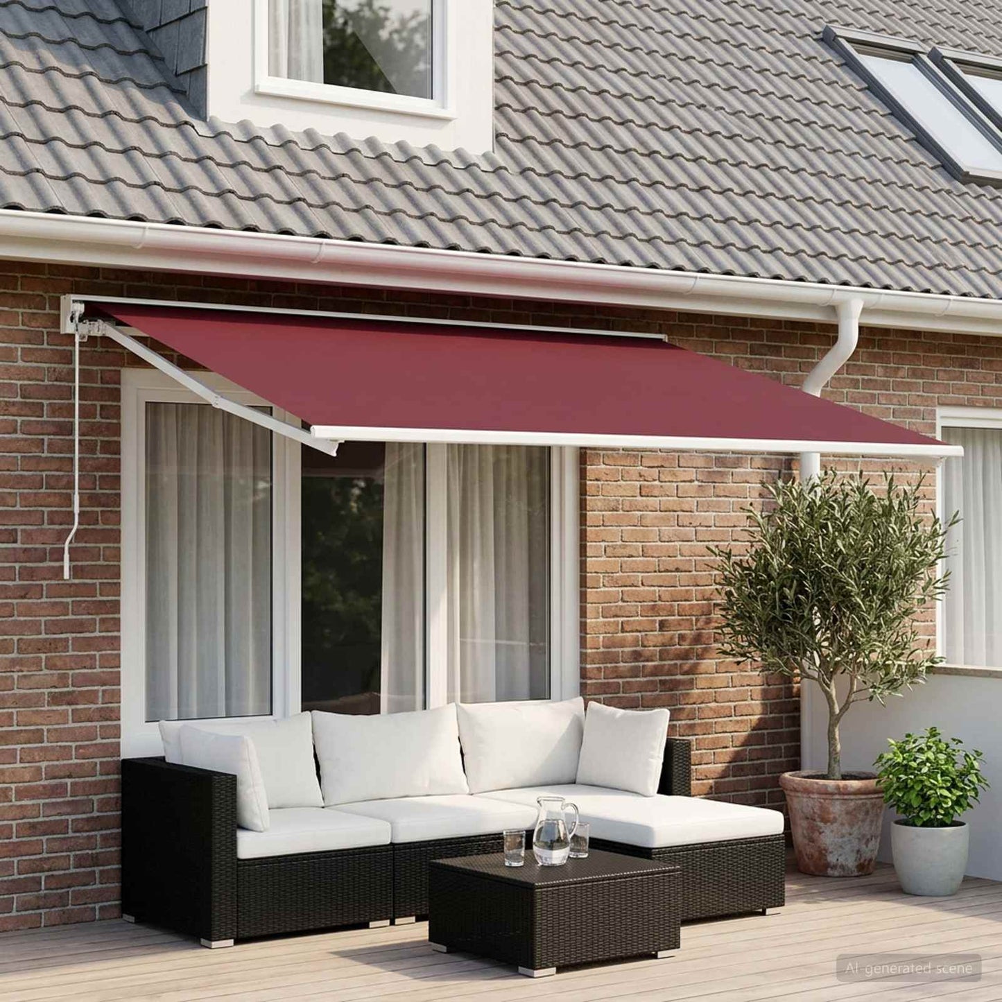 Reservedug til markise Bordeaux Rød 250 x 200 cm Polyester