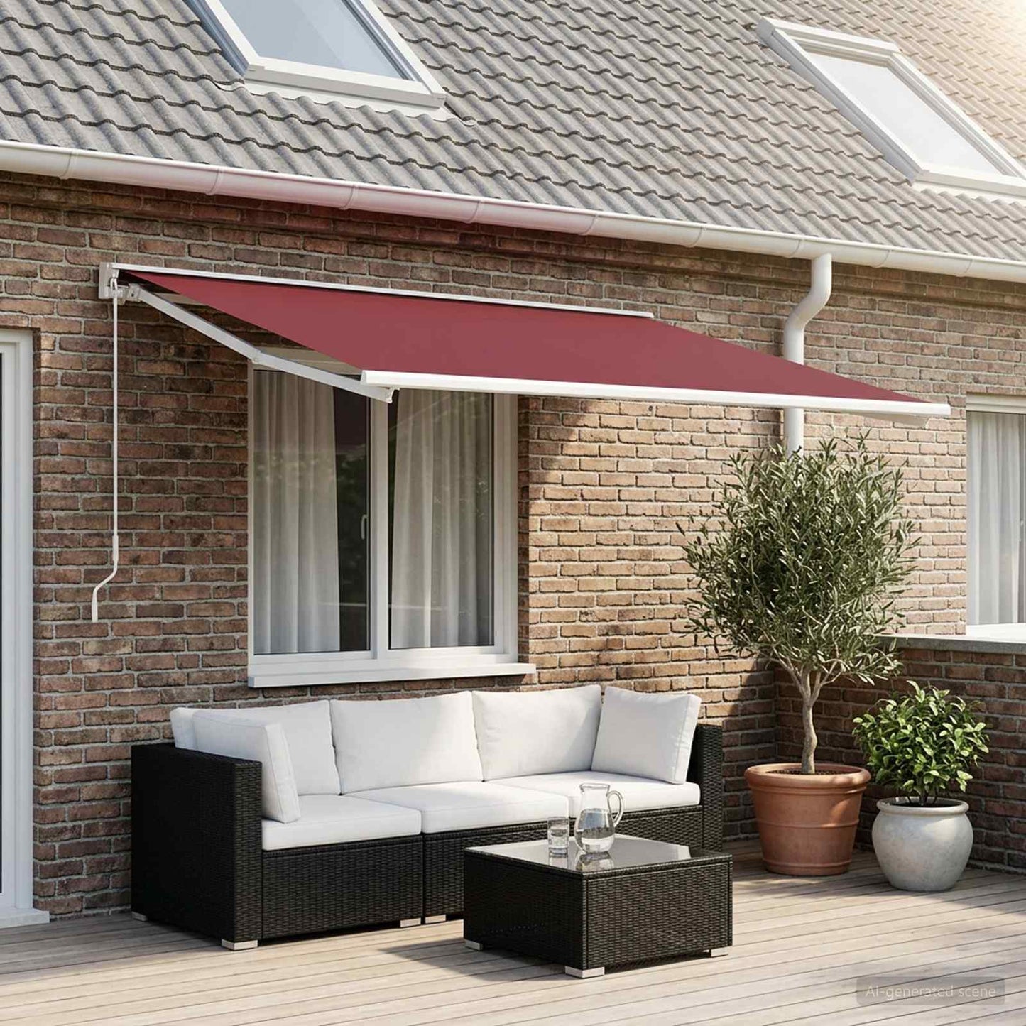Reservedug til markise Bordeaux Rød 450 × 300 cm Polyester