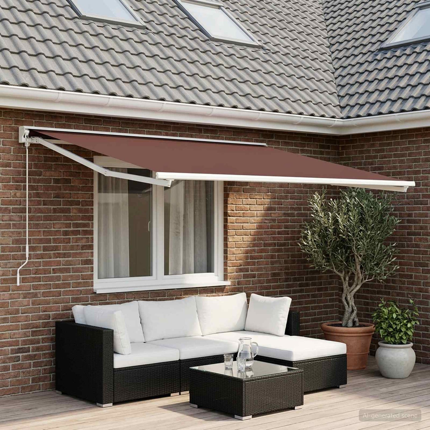 Reservedug til markise Brun 350 x 250 cm Polyester