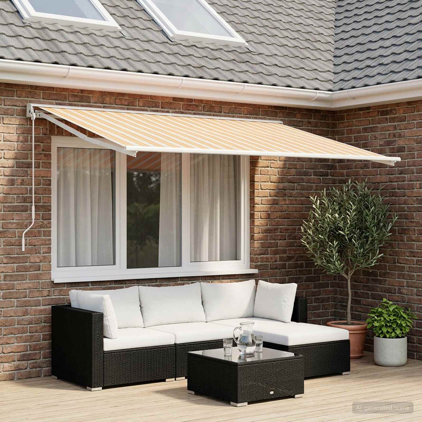 Reservedug til markise Blå og Orange 600 × 350 cm Polyester