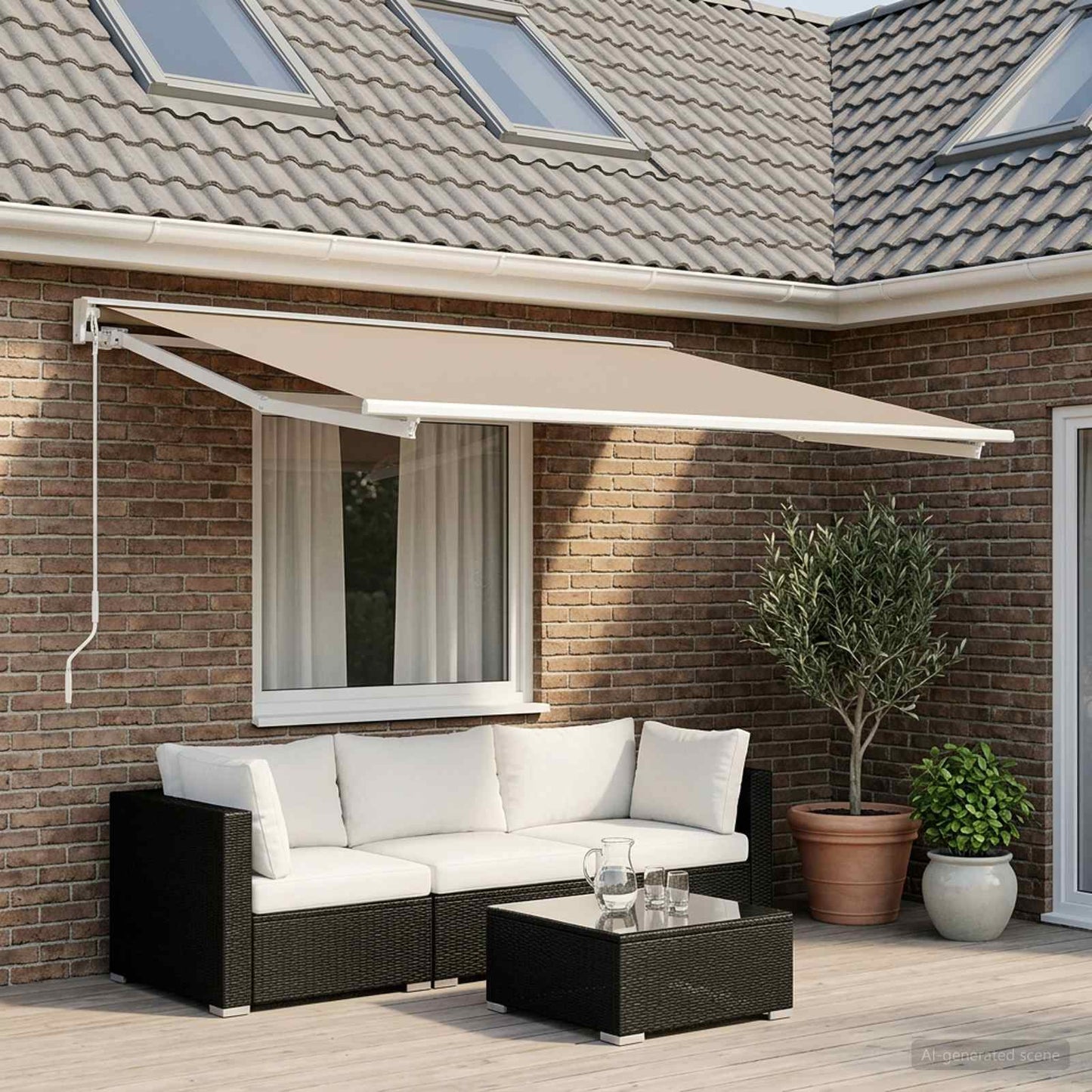 Reservedug til markise Beige 600 × 350 cm Polyester
