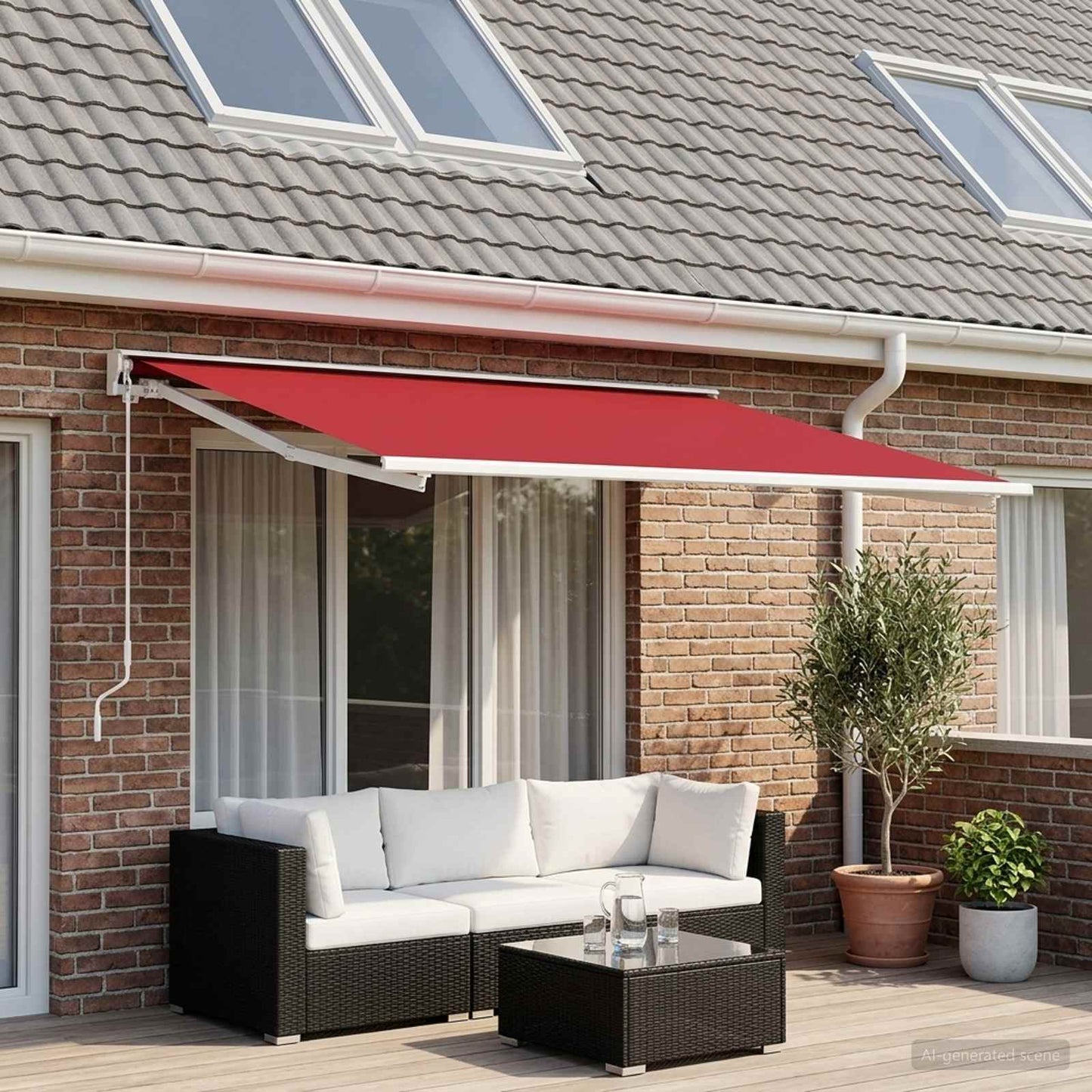 Reservedug til markise Rød 400 × 300 cm Polyester